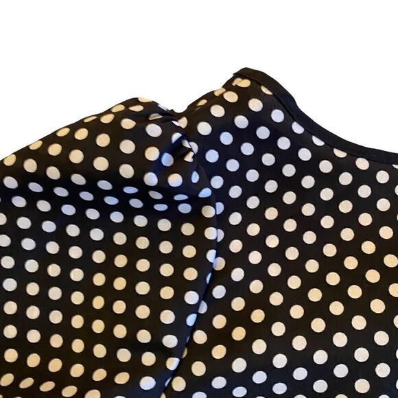 EUC Missy B Blouse with Open Back in Black with White Polka Dots - Picture 6 of 10